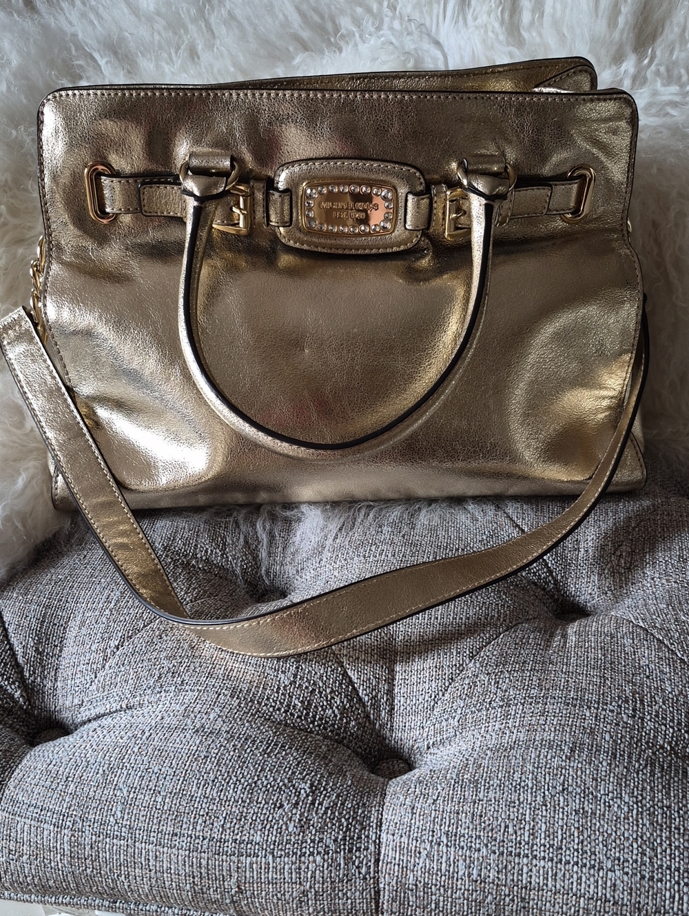 MICHAEL Michael Kors Metallic Gold Shoulder Tote